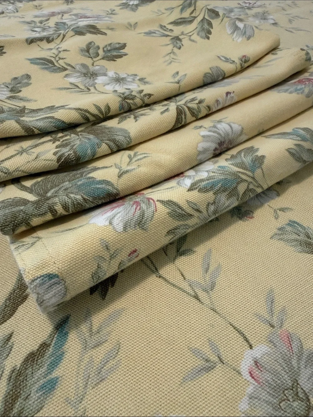 Vintage Ralph Lauren Newberry Floral Cotton Tablecloth 70” Round & 4 Napkins Set